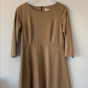 Midi Sleeve Knee Height Mocha Dress